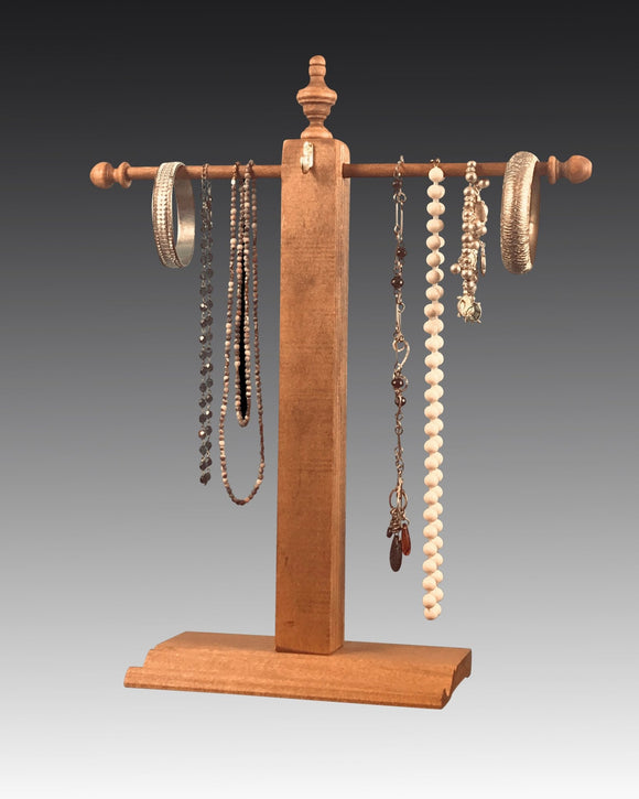 Necklace Stand - Walnut Stained Earring Holder Gallery  