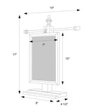 Line drawing showing dimensions of a Classic Earring Holder on an attached wood base.dby Earring Holder Gallery