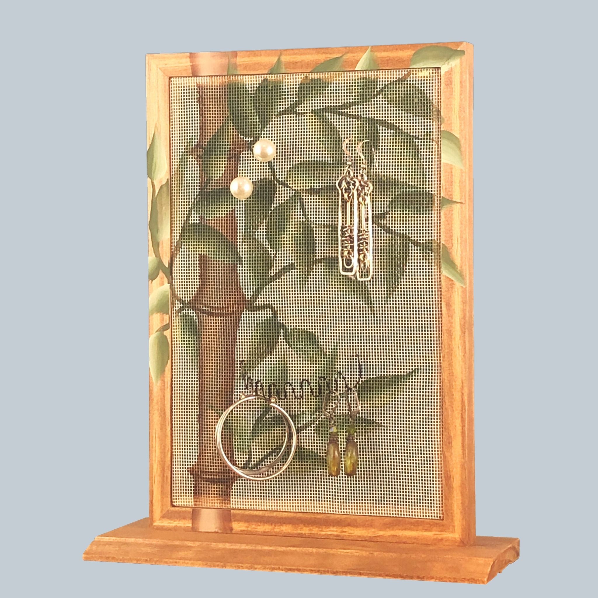 classic earring holder bamboo