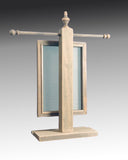 back view of weathered gray necklace stand with earring holder - Earring Holder Gallery