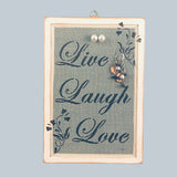 Classic Earring Holder - Live Laugh Love Design - by Earring Holder Gallery
