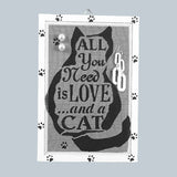 Classic Earring Holder - Love and a Cat Design - by Earring Holder Gallery
