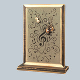 Classic earring holder standing on an attached wood base - Music Notes Design - by Earring Holder Gallery
