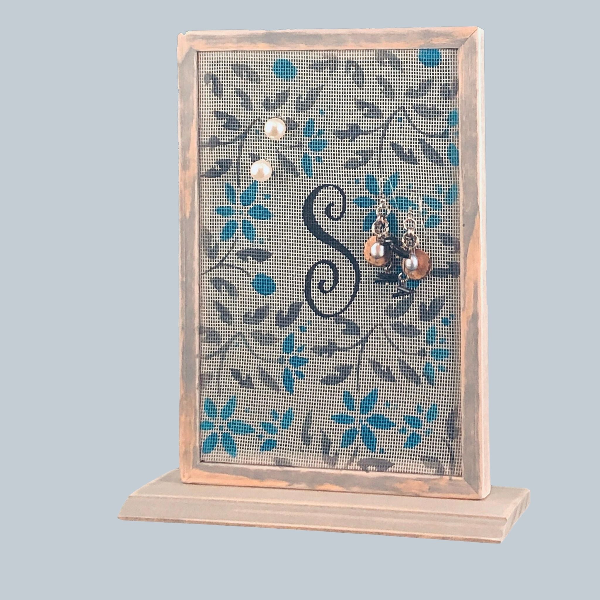 classic earring holder personalized jacobean