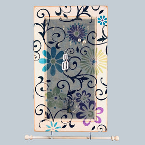 Earring Holder and Jewelry Organizer Cabinet - Floral Scroll Design - by Earring Holder Gallery