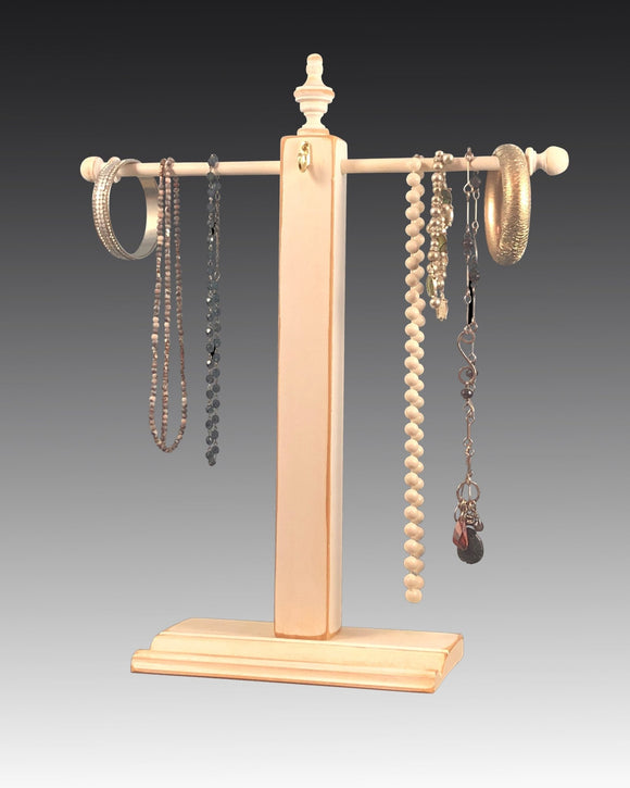 Necklace Stand - White Distressed Earring Holder Gallery  